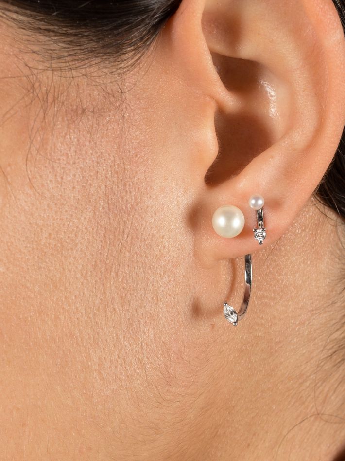 Dots marquise piercing earring