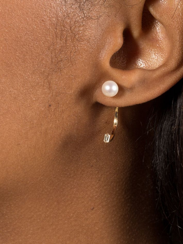 Dots baguette piercing earring