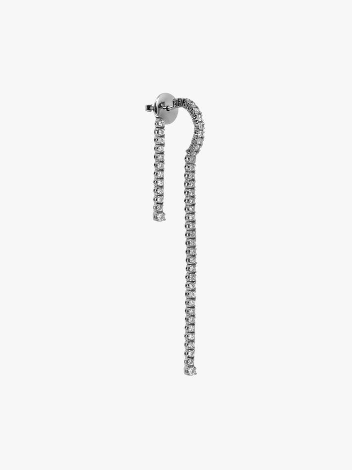 Diamond tennis drop earring