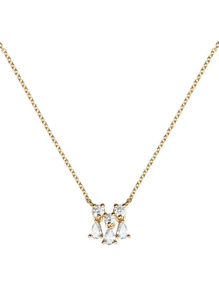 Dancing diamonds pear necklace