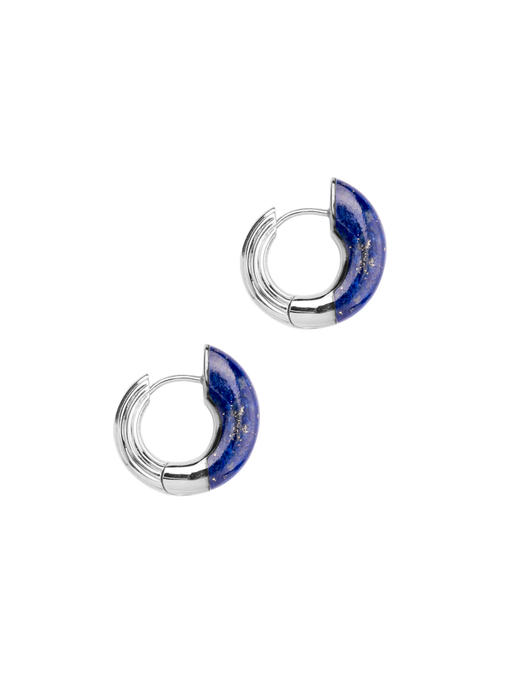 Locus solus hoops - lapis lazuli & sterling silver