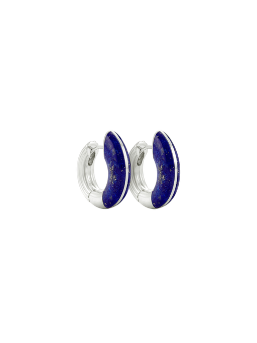 Locus solus hoops - lapis lazuli & sterling silver photo