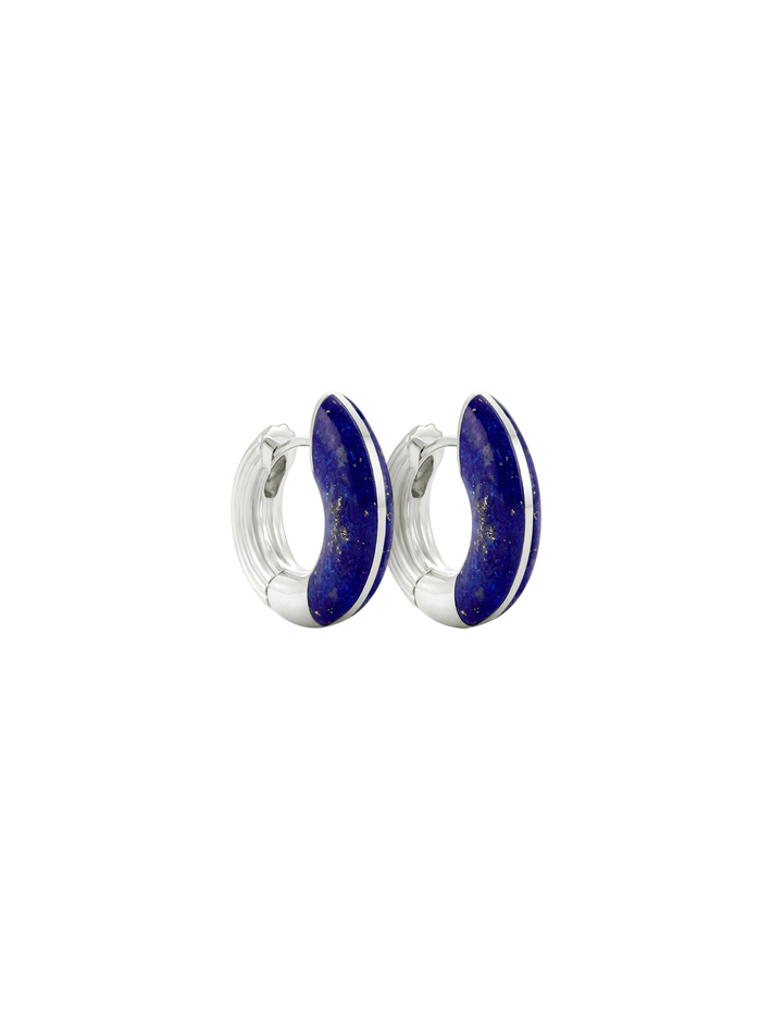 Locus solus hoops - lapis lazuli & sterling silver