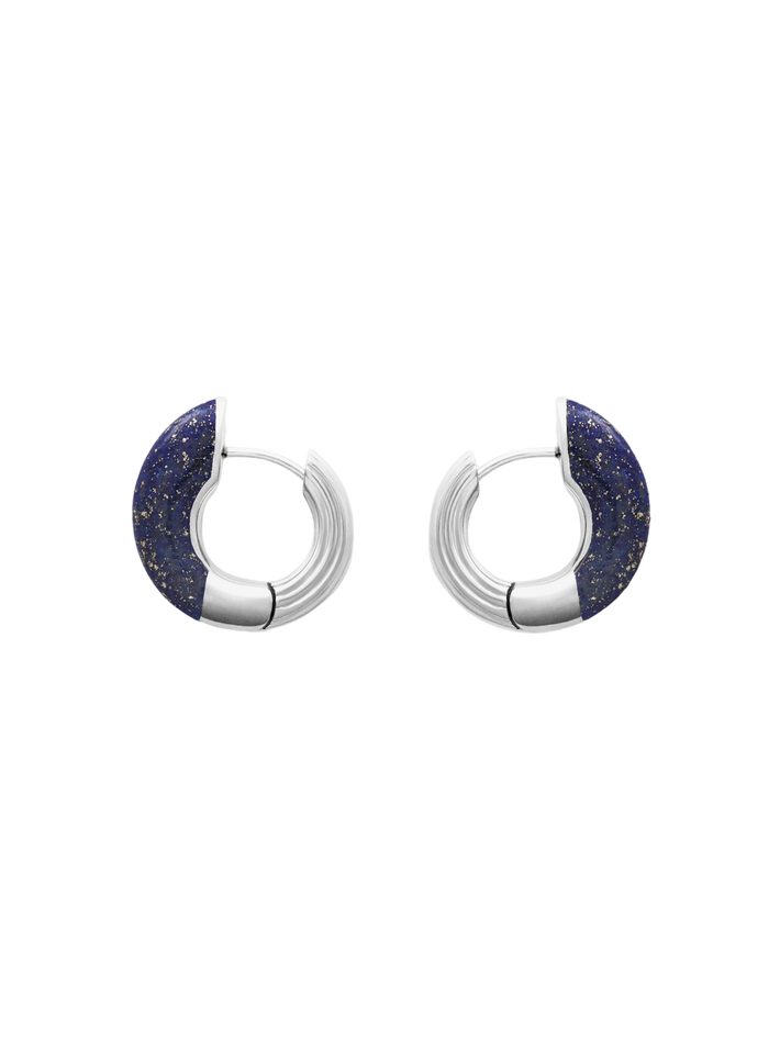 Locus solus hoops - lapis lazuli & sterling silver