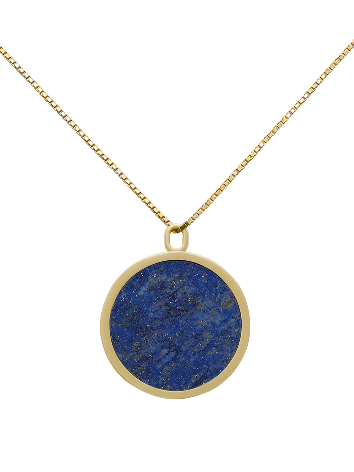 Satellite e-1027 necklace - lapis lazuli & gold vermeil