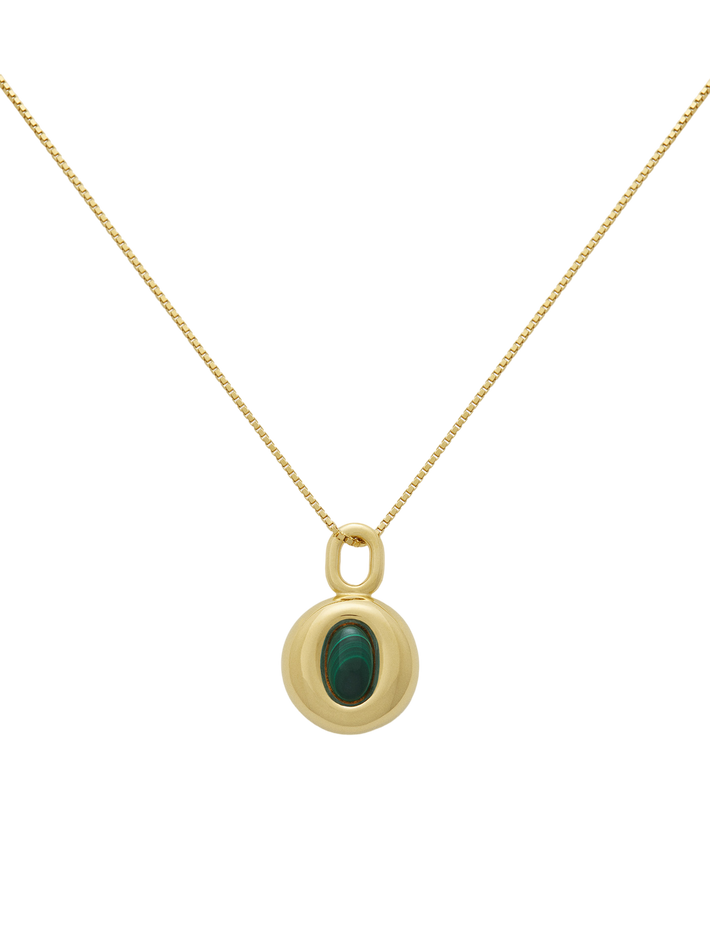 18 albion mews necklace - malachite & gold vermeil