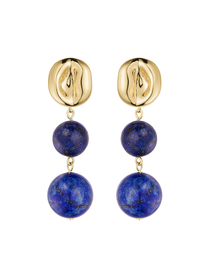 Valentine earrings - lapis lazuli & gold vermeil