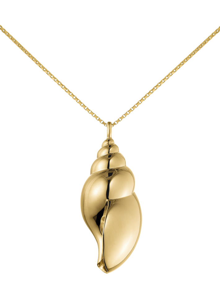 Lune et coquillage necklace - gold vermeil