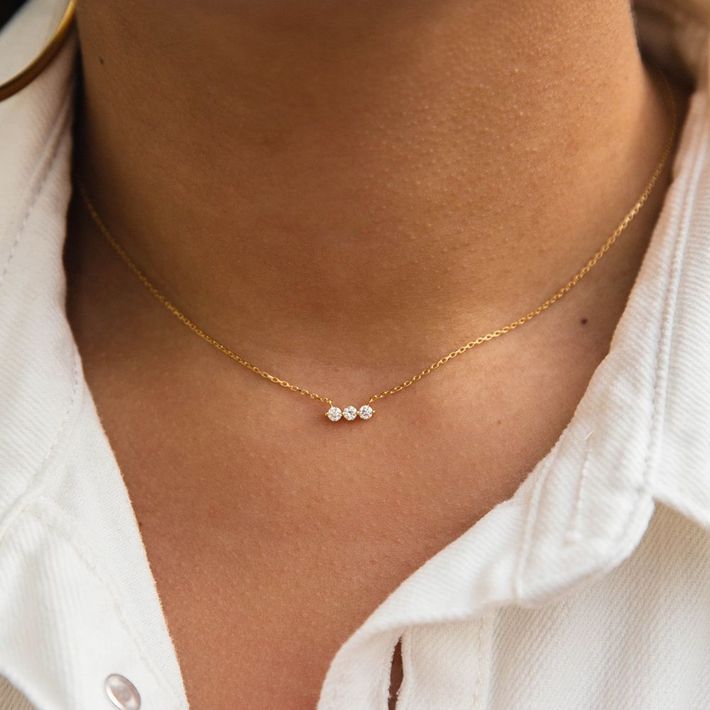 Shuga lab-created diamond bar necklace