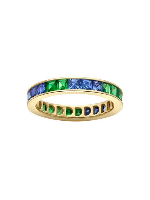Brightside Tsavorite & Blue Sapphire Eternity Ring photo
