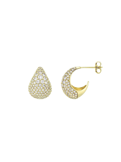 Scoop large lab-created diamond pave hoop earrings photo