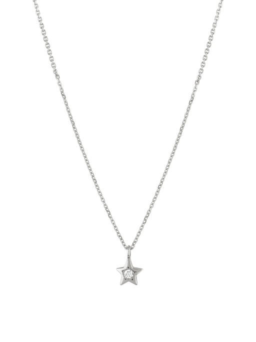 Bijou solid gold star created diamond pendant photo