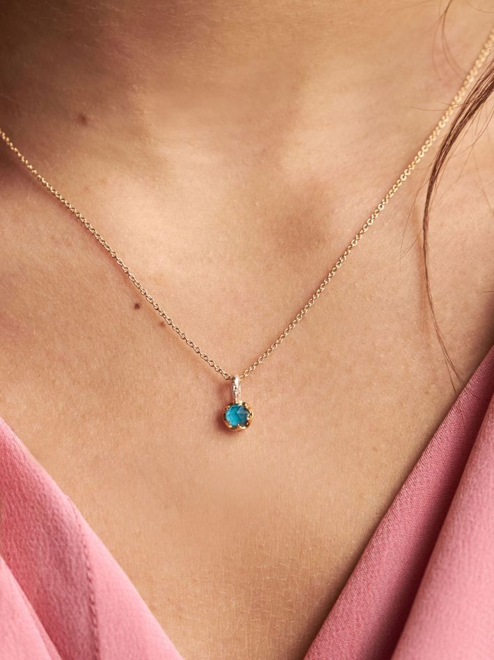 December blue topaz birthstone pendant