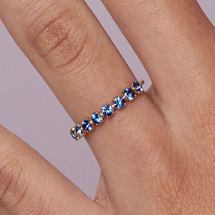 Elyhara sapphire half eternity ring