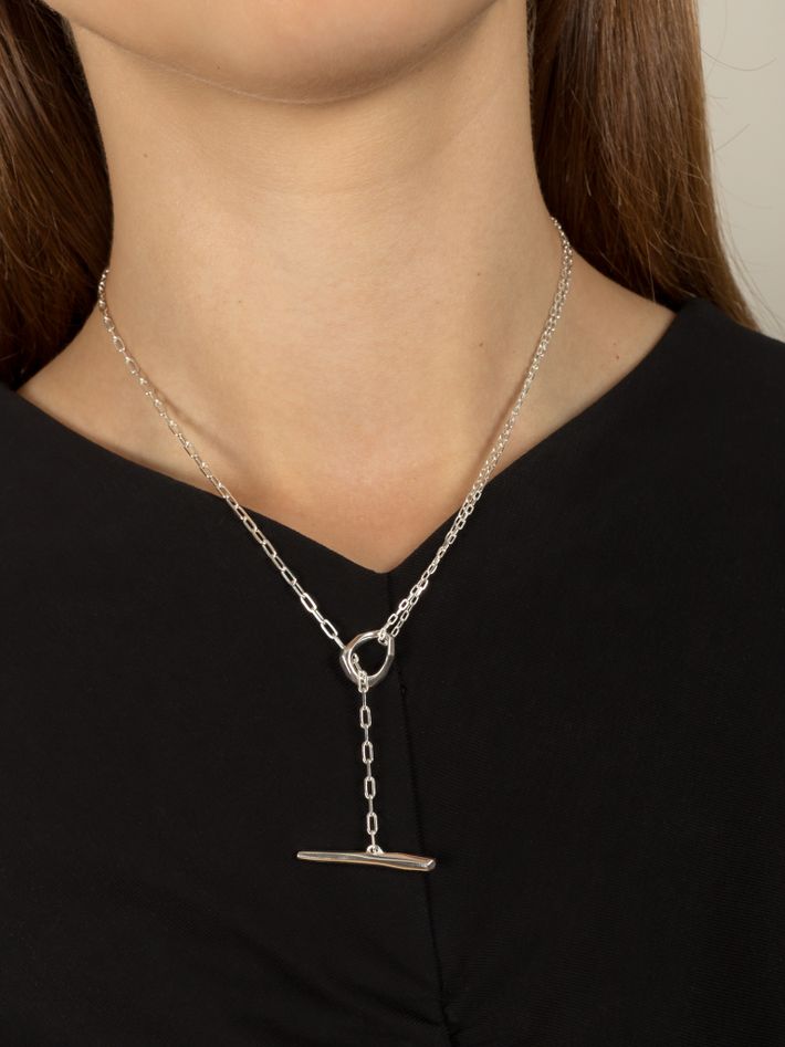 Thalassa faceted t-bar lariat