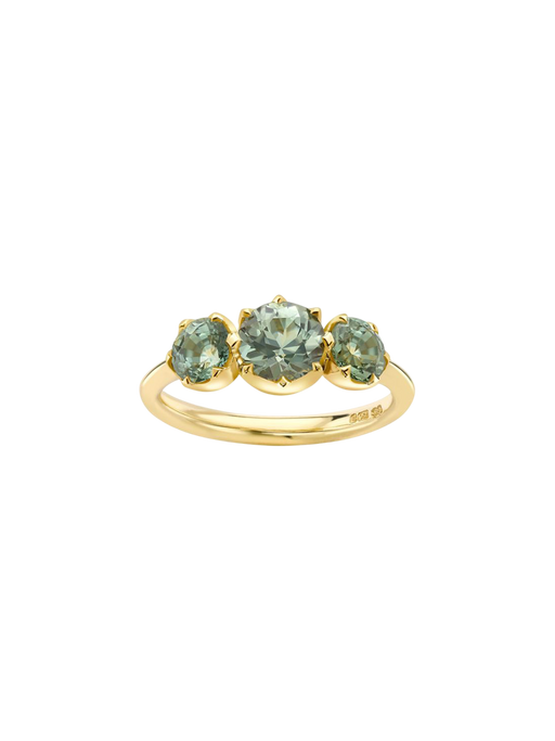 Elyhara green sapphire medium trilogy ring photo