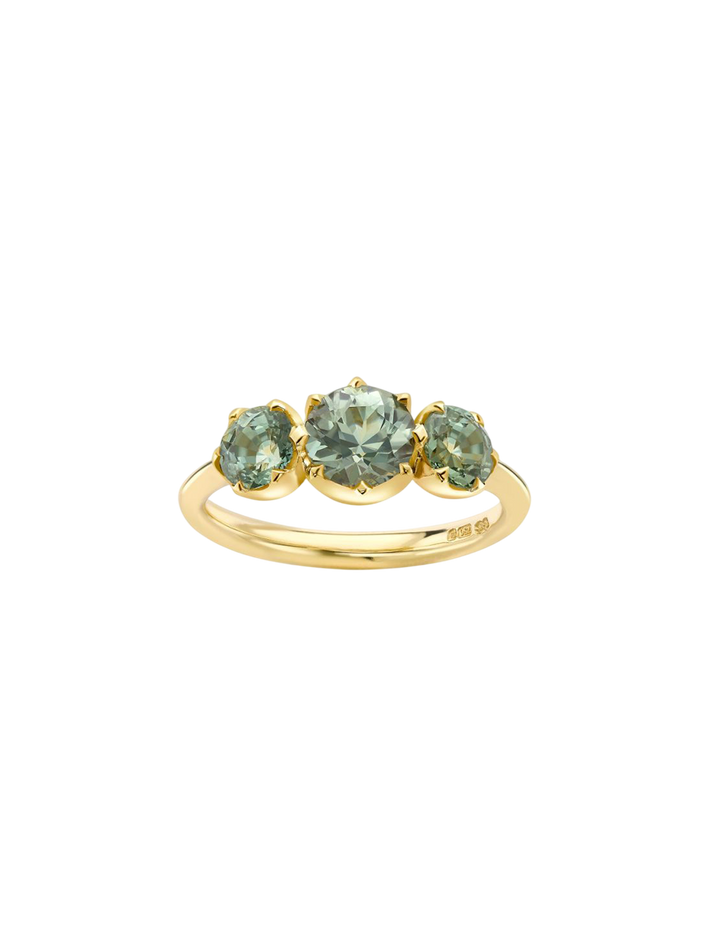 Elyhara green sapphire medium trilogy ring