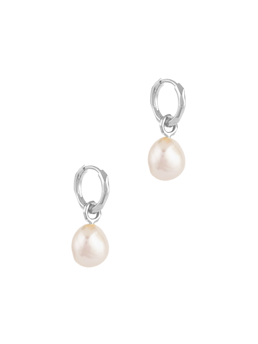 Thalassa keshi baroque pearl drop hoops photo