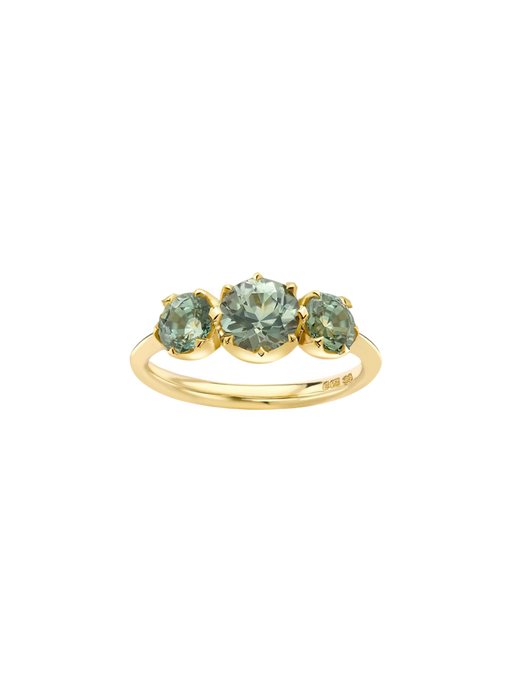 Elyhara green sapphire trilogy ring photo