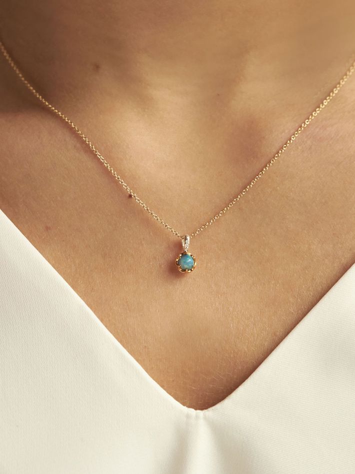 October opal birthstone pendant