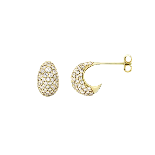 Signature mini scoop pave hoop earrings photo
