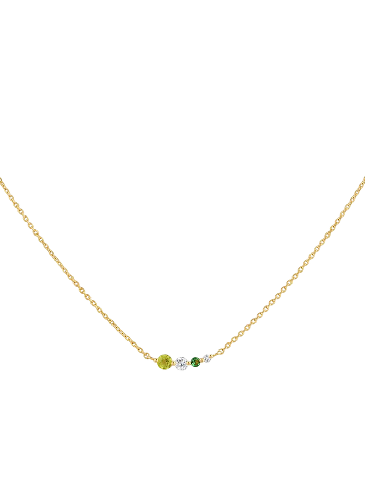 Shuga gemstone & lab-created diamond scoop necklace