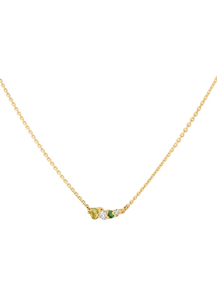 Shuga gemstone & lab-created diamond scoop necklace