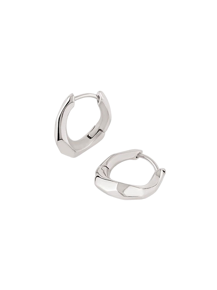 Thalassa small chunky faceted huggie hoops