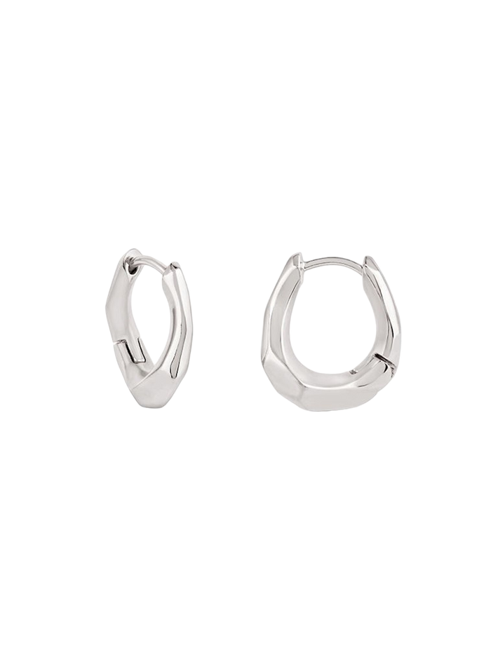 Thalassa small chunky faceted huggie hoops