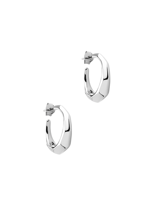 Thalassa tapering faceted chunky hoops photo