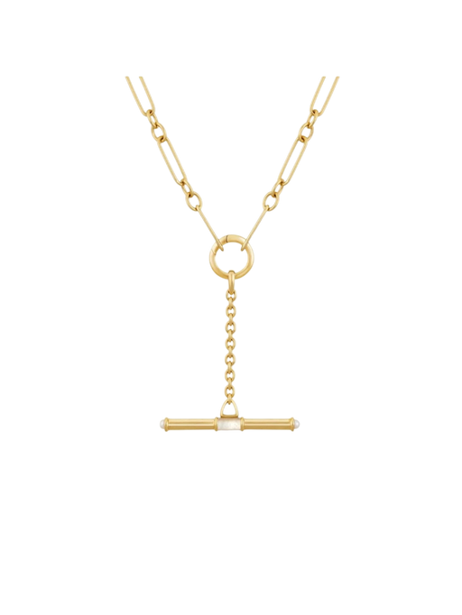 Mother of pearl lariat t-bar necklace photo
