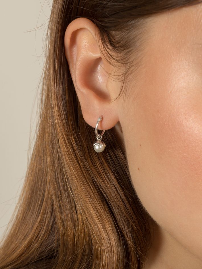 Gemdrop small freshwater pearl hoop earrings
