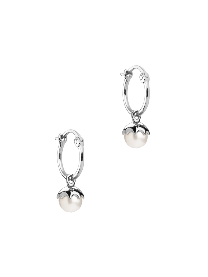 Gemdrop small freshwater pearl hoop earrings