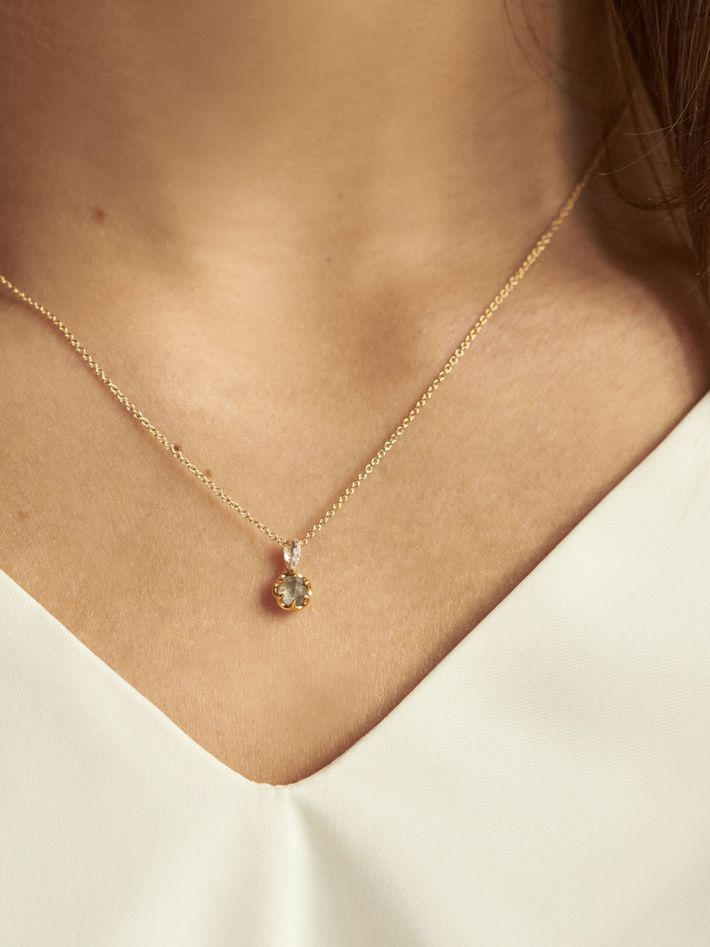 April diamond birthstone pendant