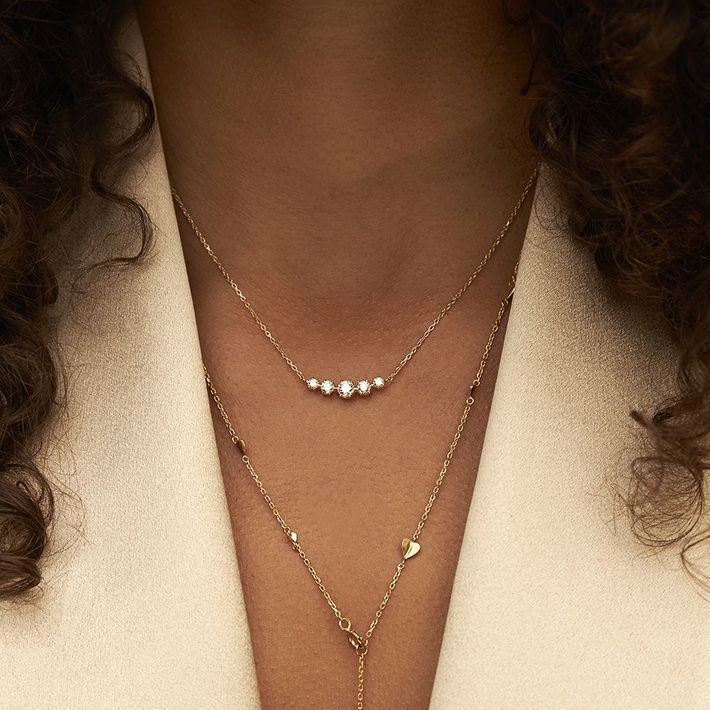 Elyhara diamond scoop necklace