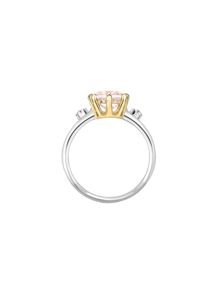 Iris 14k morganite & created diamond ring