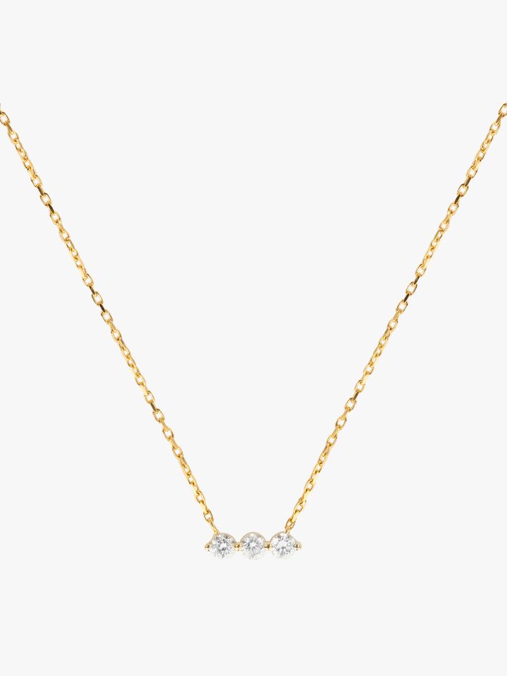Shuga three stone diamond bar necklace 