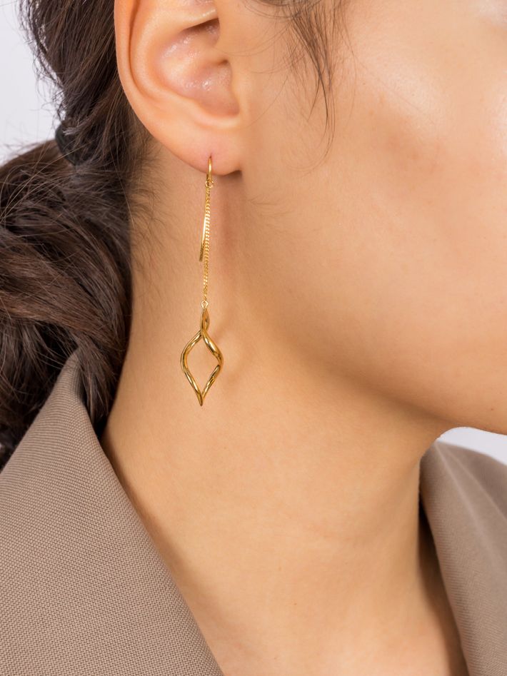 Twist small chain drop earrings