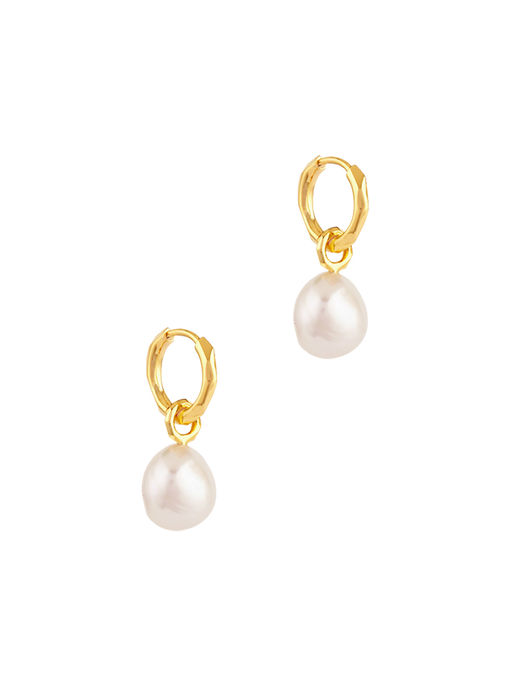 Thalassa keshi baroque pearl drop hoops photo