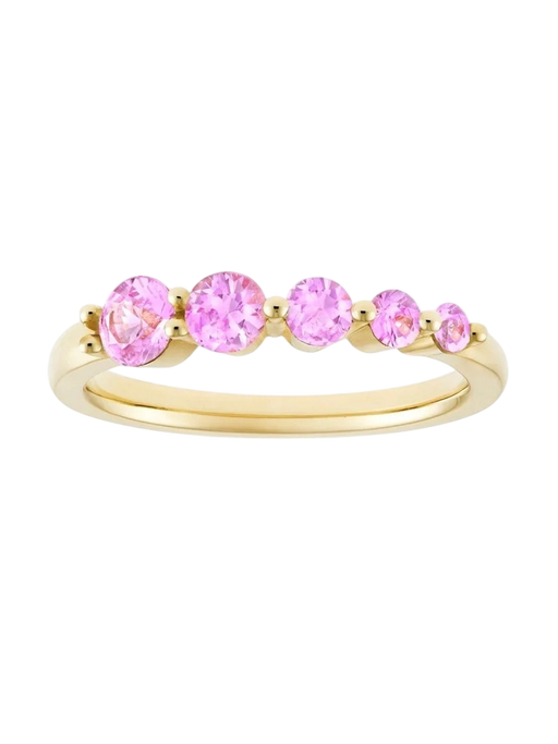 Shuga pink sapphire graduated ring photo