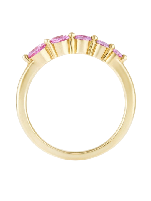 Shuga pink sapphire graduated ring photo
