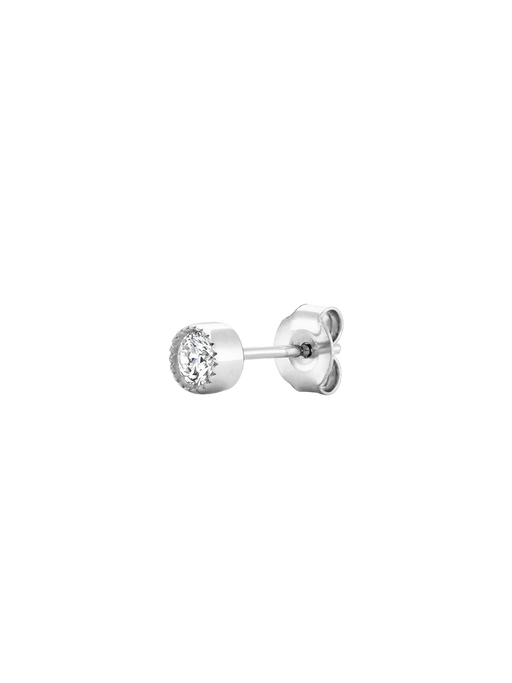 Single 9k jasmine lab-created diamond large round stud photo