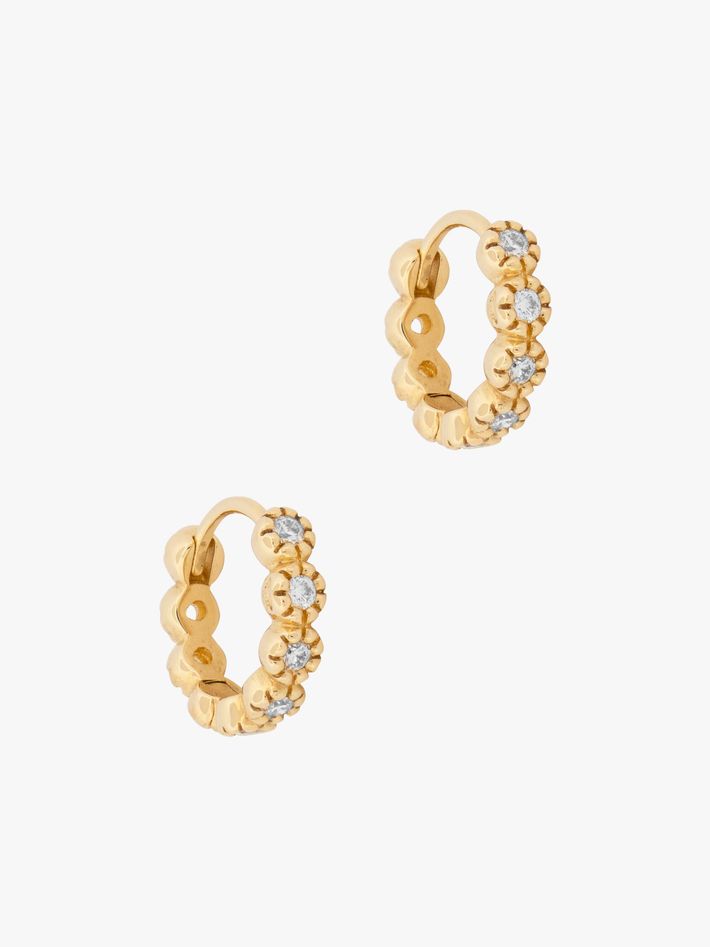 Forget me not recycled gold created diamond hoops