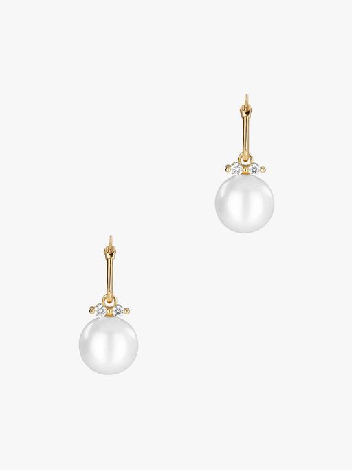 Shuga large fine pearl drop earrings photo