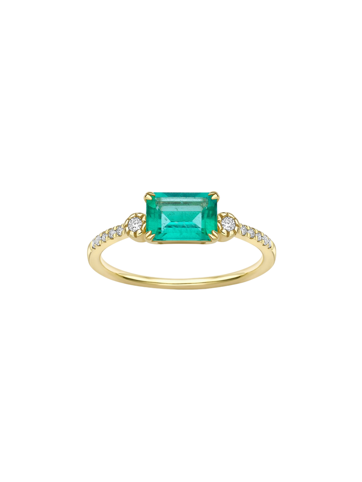 Betony 14k emerald & created diamond ring