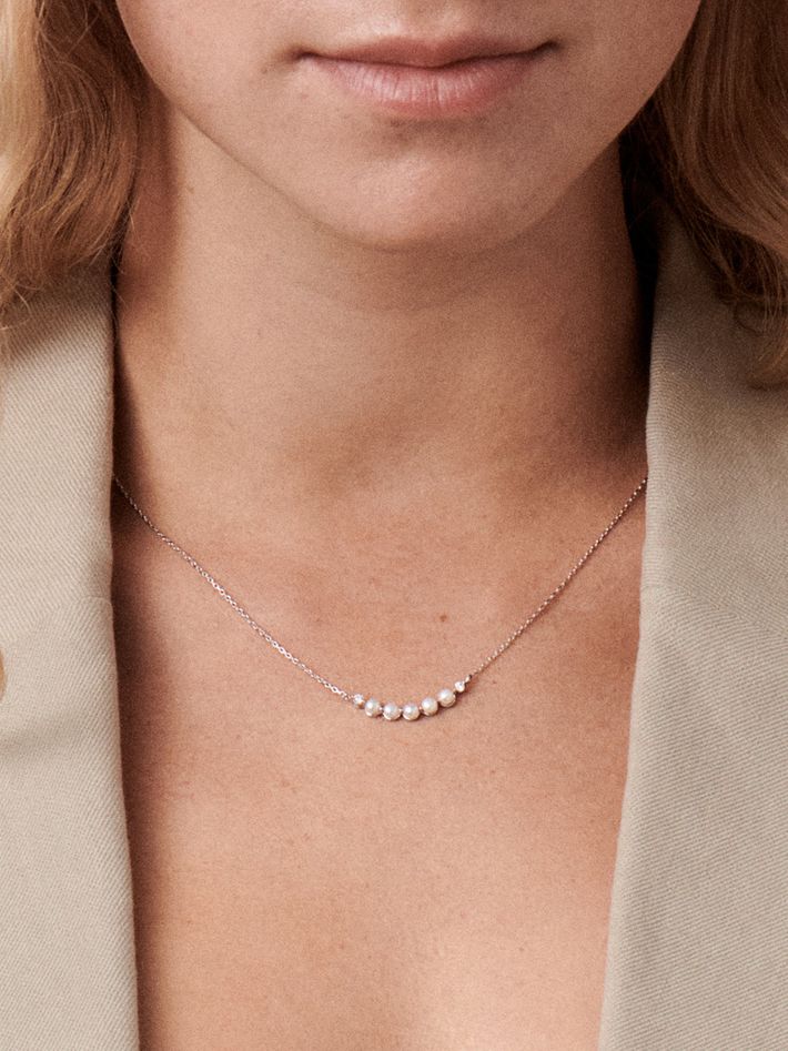 Shuga pearl and diamond bar pendant
