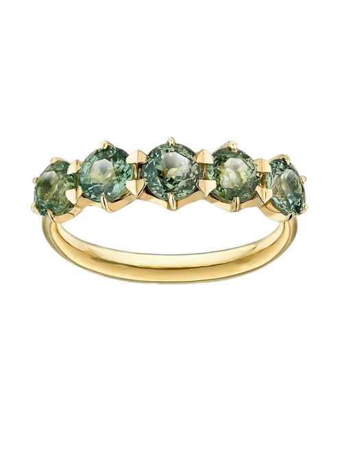 Elyhara green sapphire five stone ring photo