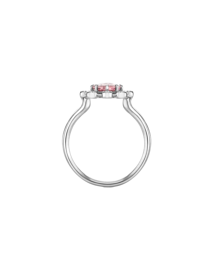 Celandine 14k pink tourmaline & created diamond ring