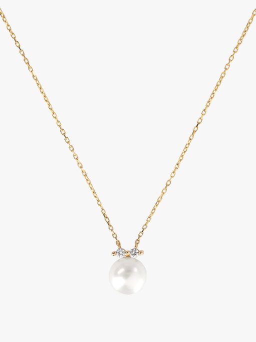 Shuga pearl and double diamond pendant photo