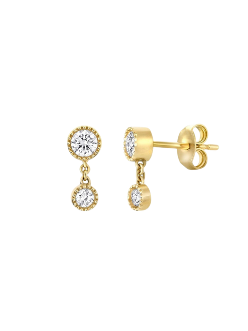 Lab-grown double diamond stud photo